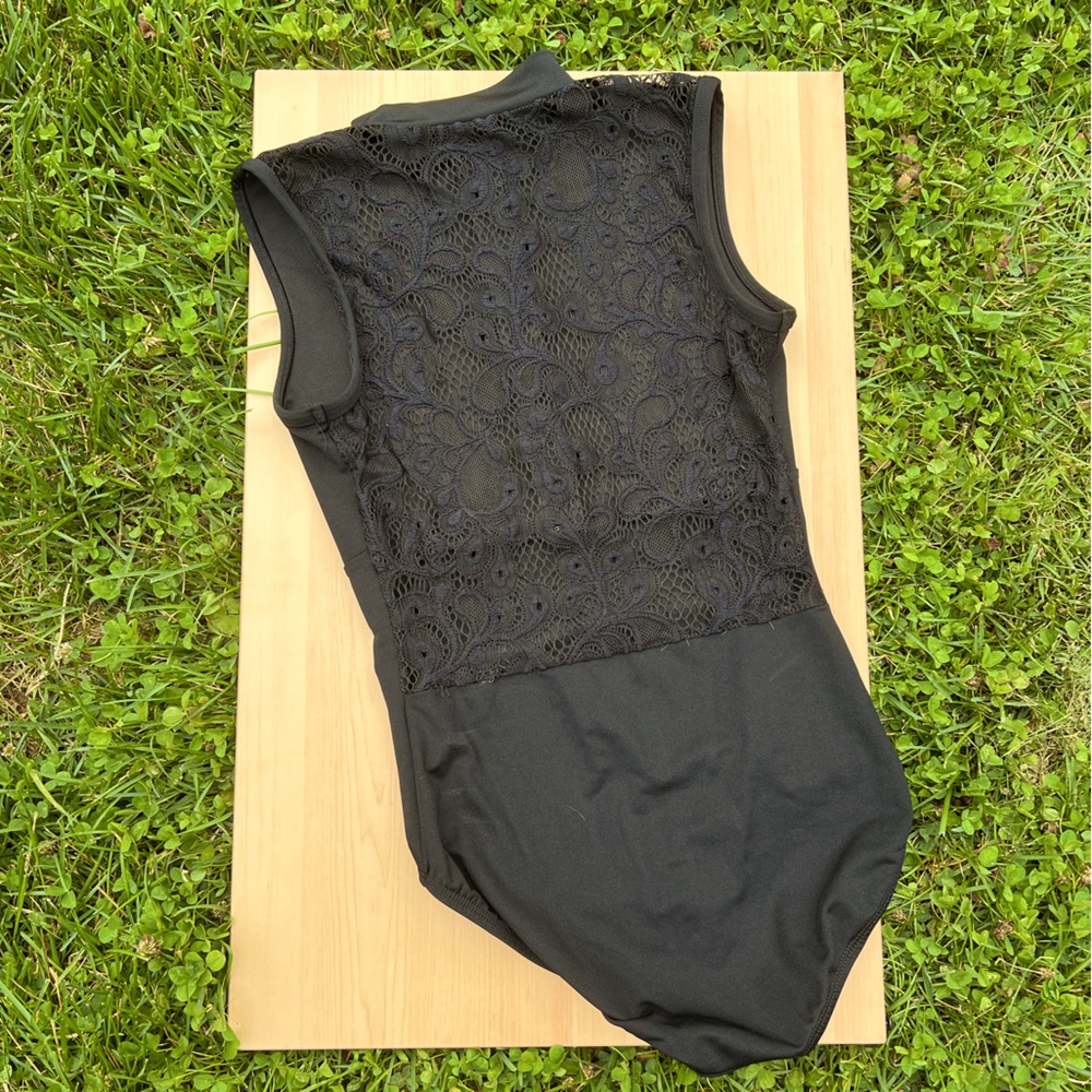 NATALIE DANCEWEAR | Women’s XS - black - lace back - mock neck - leotard